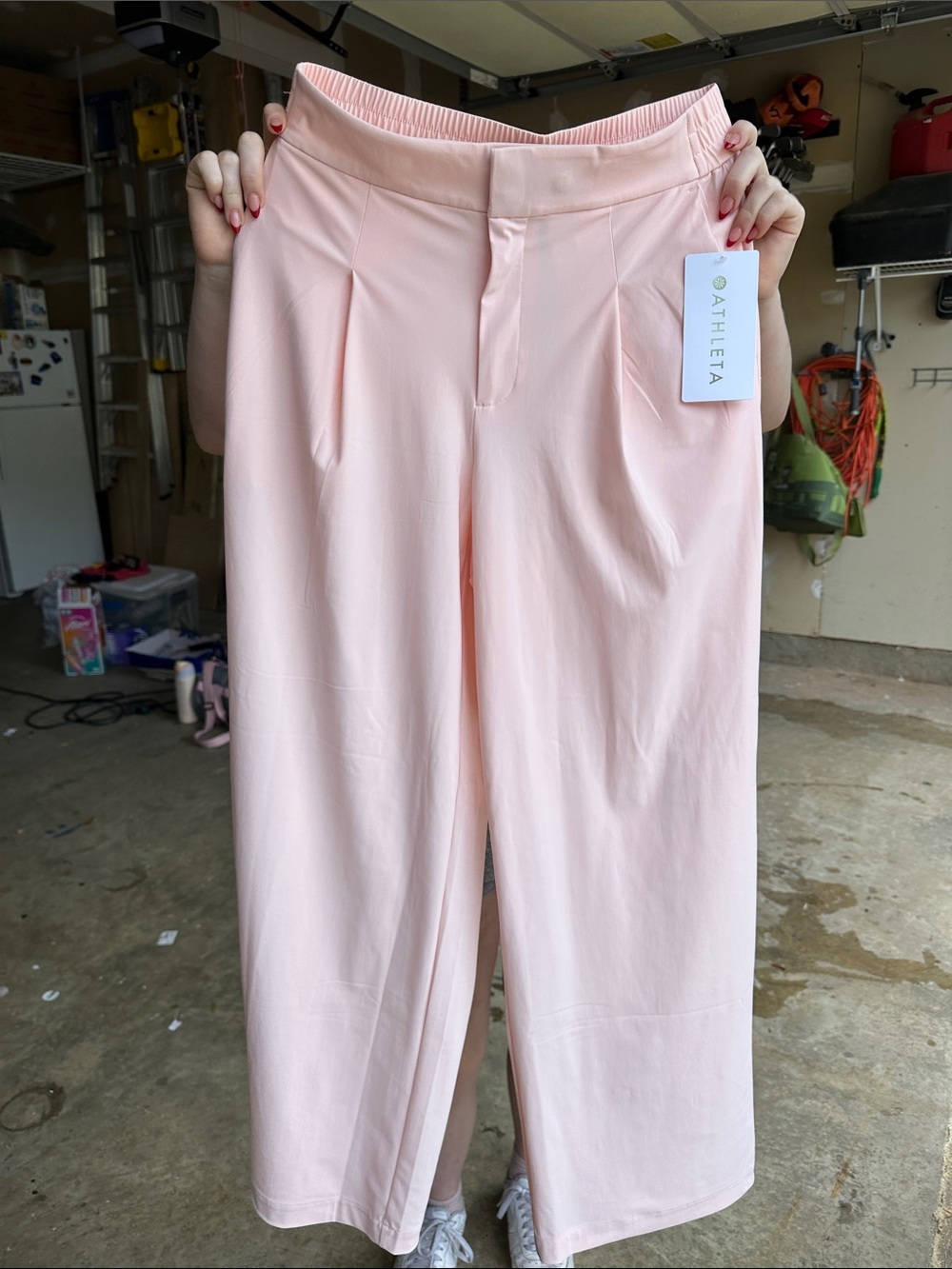 Athleta Light Pink Wide-Leg Pinnacle Trouser Pants